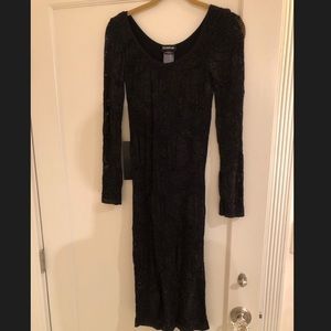Black shimmery long sleeve dress